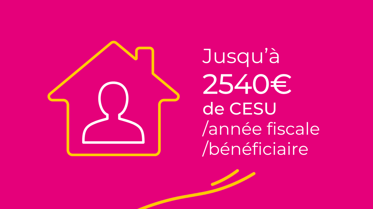 Jusqu'à 2540€ de CESU / année fiscale / bénéficiaire